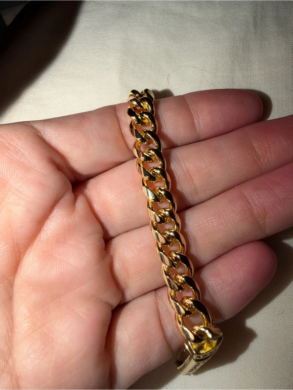 NEW MONACO 14K GOLD HOLLOW CUBAN WOMEN’S BRACELET - Picture 10 of 10